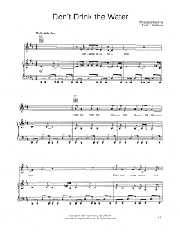 page one of Don't Drink The Water (Piano, Vocal & Guitar Chords (Right-Hand Melody))
