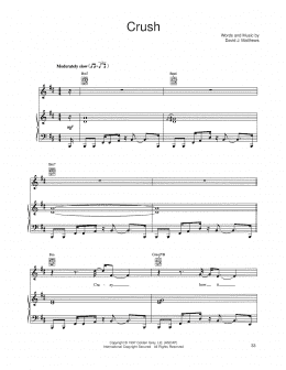 page one of Crush (Piano, Vocal & Guitar Chords (Right-Hand Melody))