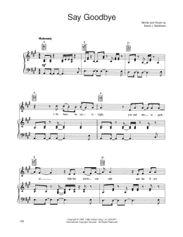 page one of Say Goodbye (Piano, Vocal & Guitar Chords (Right-Hand Melody))