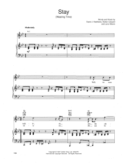page one of Stay (Wasting Time) (Piano, Vocal & Guitar Chords (Right-Hand Melody))