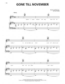 page one of Gone Till November (Piano, Vocal & Guitar Chords (Right-Hand Melody))