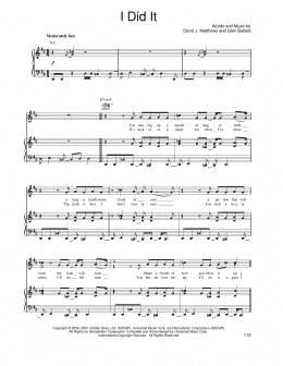 page one of I Did It (Piano, Vocal & Guitar Chords (Right-Hand Melody))