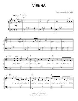 page one of Vienna (Easy Piano)