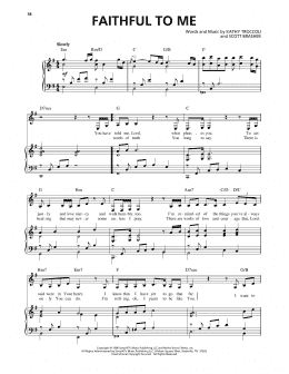 page one of Faithful To Me (Piano, Vocal & Guitar Chords (Right-Hand Melody))