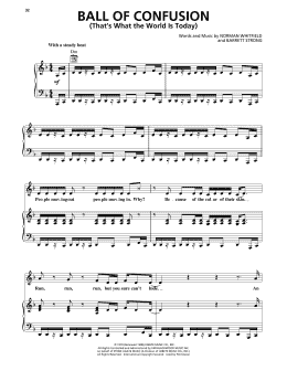 page one of Ball Of Confusion (That's What The World Is Today) (Piano, Vocal & Guitar Chords (Right-Hand Melody))