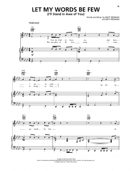 page one of Let My Words Be Few (You Are God In Heaven) (Piano, Vocal & Guitar Chords (Right-Hand Melody))
