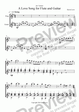 page one of A Love Song for Flute and Guitar