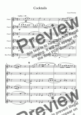 page one of  "Cocktails" For Flute Choir
