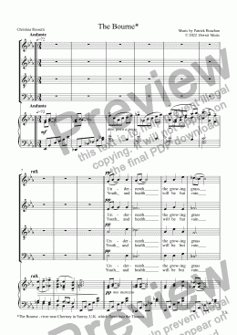 page one of The Bourne (Christina Rosetti) for S.A.T.B. Choir and Piano