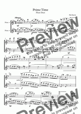 page one of Prime Time - Flute Duet