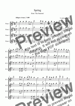 page one of Vivaldi Seasons Suite: Spring
