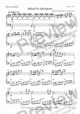 page one of Ballad For Springtime (KS)