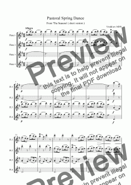 page one of Vivaldi Seasons Suite: Pastoral Spring Dance ( short version )