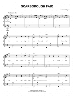 page one of Scarborough Fair (Accordion)