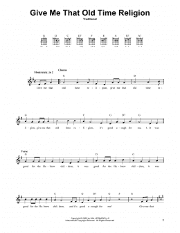page one of Give Me That Old Time Religion (Easy Guitar)