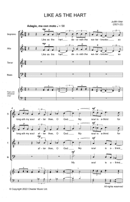 page one of Like As The Hart (SATB Choir)