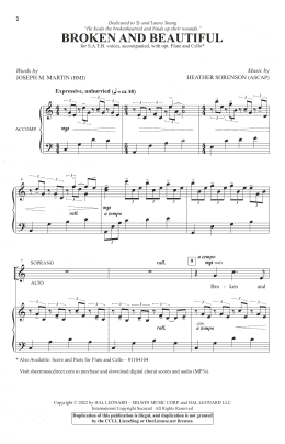 page one of Broken And Beautiful (SATB Choir)