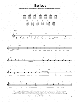 page one of I Believe (Easy Guitar)