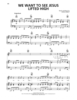 page one of We Want To See Jesus Lifted High (Piano, Vocal & Guitar Chords (Right-Hand Melody))