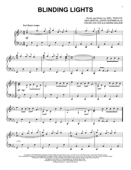 page one of Blinding Lights (Piano Solo)