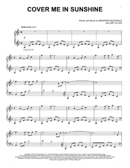 page one of Cover Me In Sunshine (Piano Solo)