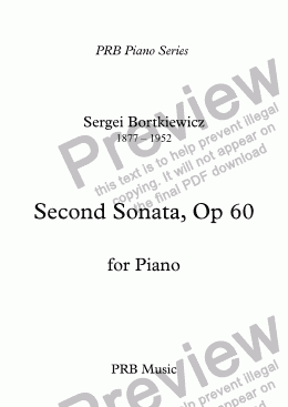 page one of PRB Piano Series: Sonata No 2, Op 60 (Bortkiewicz)