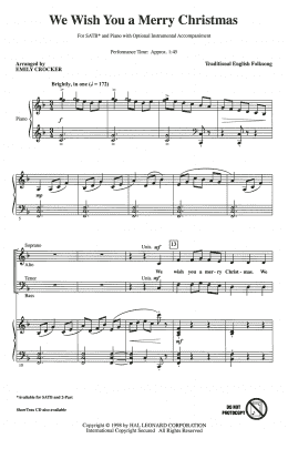 page one of We Wish You A Merry Christmas (SATB Choir)