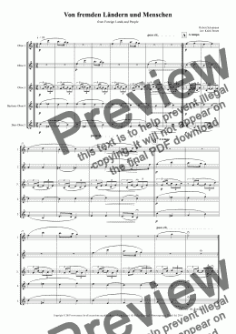page one of Von Fremden Landern und Menschen for Oboe Consort