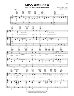 page one of Miss America (Piano, Vocal & Guitar Chords (Right-Hand Melody))
