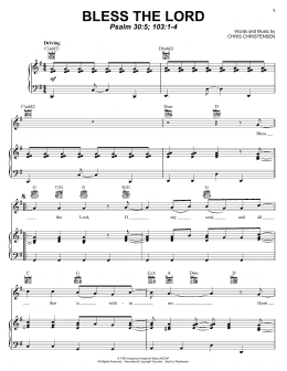 page one of Bless The Lord (Piano, Vocal & Guitar Chords (Right-Hand Melody))