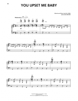 page one of You Upset Me Baby (Piano, Vocal & Guitar Chords (Right-Hand Melody))