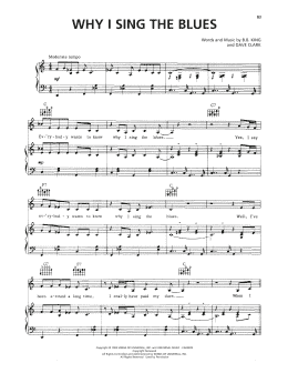 page one of Why I Sing The Blues (Piano, Vocal & Guitar Chords (Right-Hand Melody))