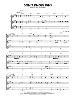 page one of Don't Know Why (Guitar Ensemble)