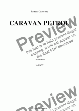 page one of Caravan Petrol  -For Wind Band - Carosone 