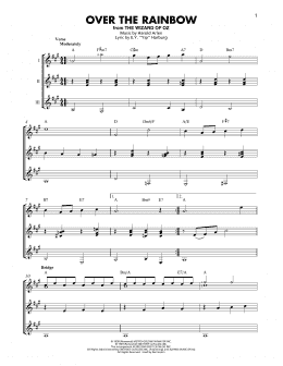 page one of Over The Rainbow (Guitar Ensemble)