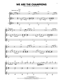 page one of We Are The Champions (Guitar Ensemble)