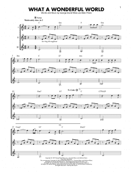 page one of What A Wonderful World (Guitar Ensemble)