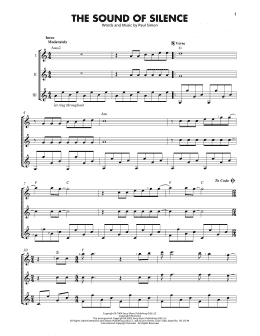 page one of The Sound Of Silence (Guitar Ensemble)