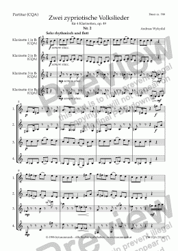 page one of Zwei zypriotische Volkslieder, Nr. 2 (CQA/Score & Parts)