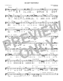 page one of Go Light Your World (Lead Sheet / Fake Book)