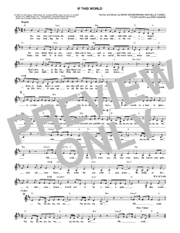 page one of If This World (Lead Sheet / Fake Book)