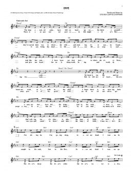 page one of Dive (Lead Sheet / Fake Book)