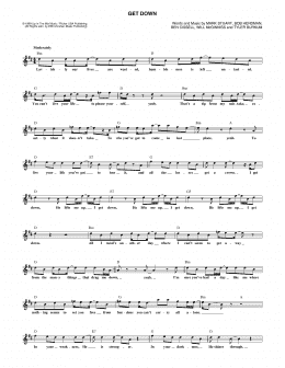 page one of Get Down (Lead Sheet / Fake Book)