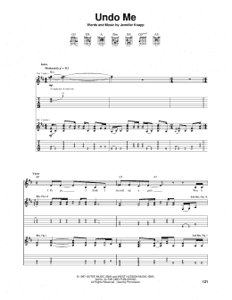 page one of Undo Me (Guitar Tab)