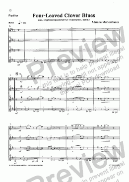page one of Four Leaved Clover Blues (CQA/Score & Parts)