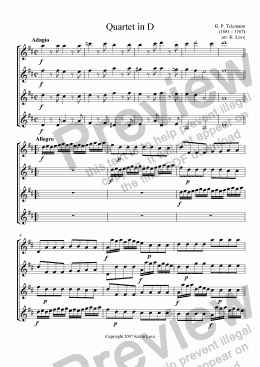 page one of Quartet in D