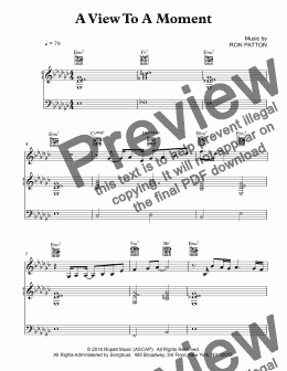 page one of A VIEW TO A MOMENT - (Piano Score Version)