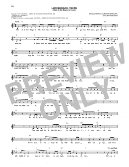 page one of Luckenbach, Texas (Back To The Basics Of Love) (Lead Sheet / Fake Book)