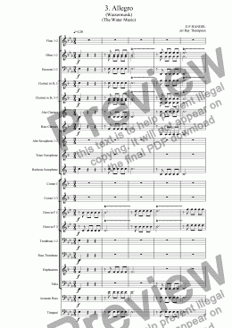 page one of Water Music (Wassermusik)(Horn Suite in F): 3.Allegro