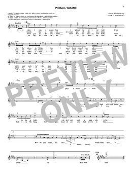 page one of Pinball Wizard (Lead Sheet / Fake Book)